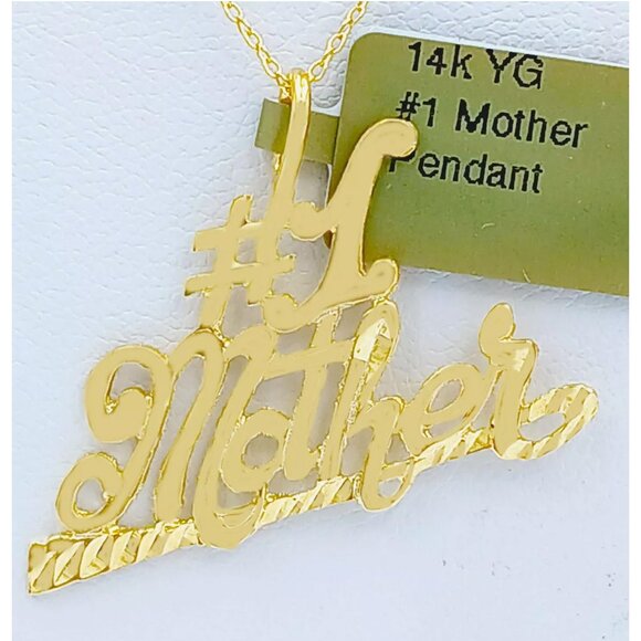 # 1 Mother Pendant 14k Solid Yellow Gold